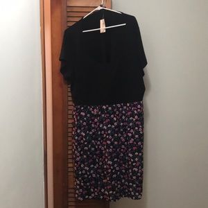 Black and floral skater dress